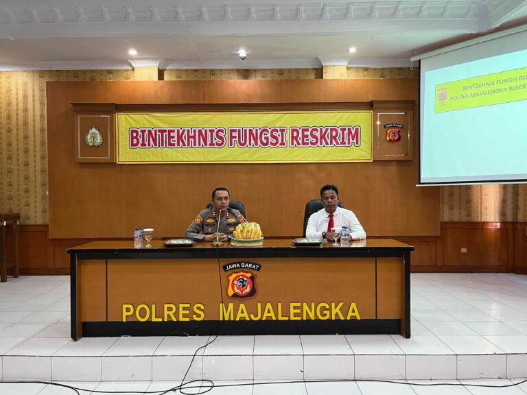 Kapolres Majalengka Buka Acara Bintekhnis Fungsi Reskrim dan Narkoba Polres Majalengka Beserta Jajaran