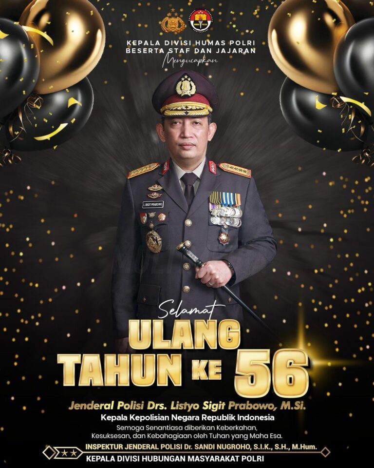 Basori Selaku Redaksi Media Bidik-kasusnews.com Mengucapkan Ulang Tahun Bapak Kapolri Ke 56