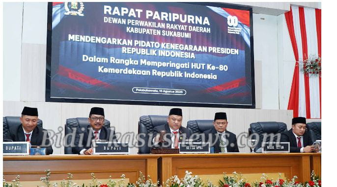 DPRD Sukabumi Gelar Paripurna Dengar Pidato Kenegaraan Presiden pada HUT RI ke-80