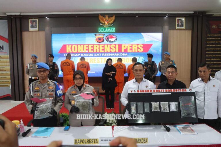 Polresta Cirebon Amankan Empat Pengedar Ganja Kering