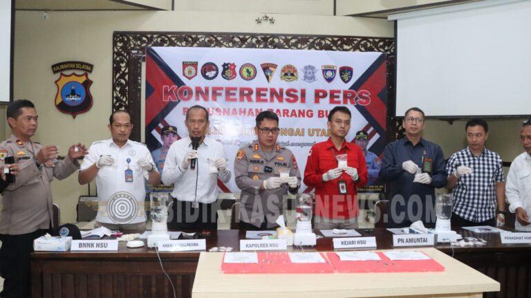 Hampir Setengah Kilogram Sabu Dimusnahkan, Polres HSU Tegaskan Perang Tanpa Kompromi Terhadap Narkotika