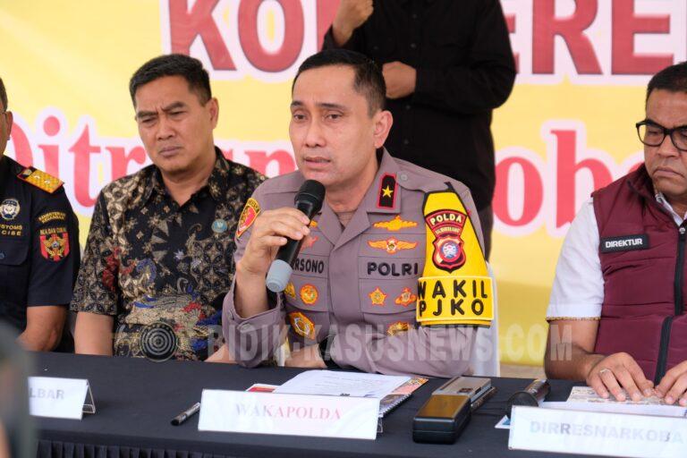 Polda Kalbar Berhasil Ungkap 11 Kasus Narkoba,Amankan 18 Tersangka dan Musnahkan 16.026,54 Gram Sabu