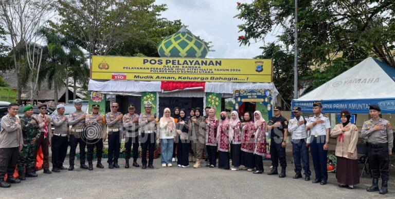 Tim Ditlantas Polda Kalsel Tinjau Pos Yan Muara Tapus, Pastikan Arus Mudik Lebaran Lancar