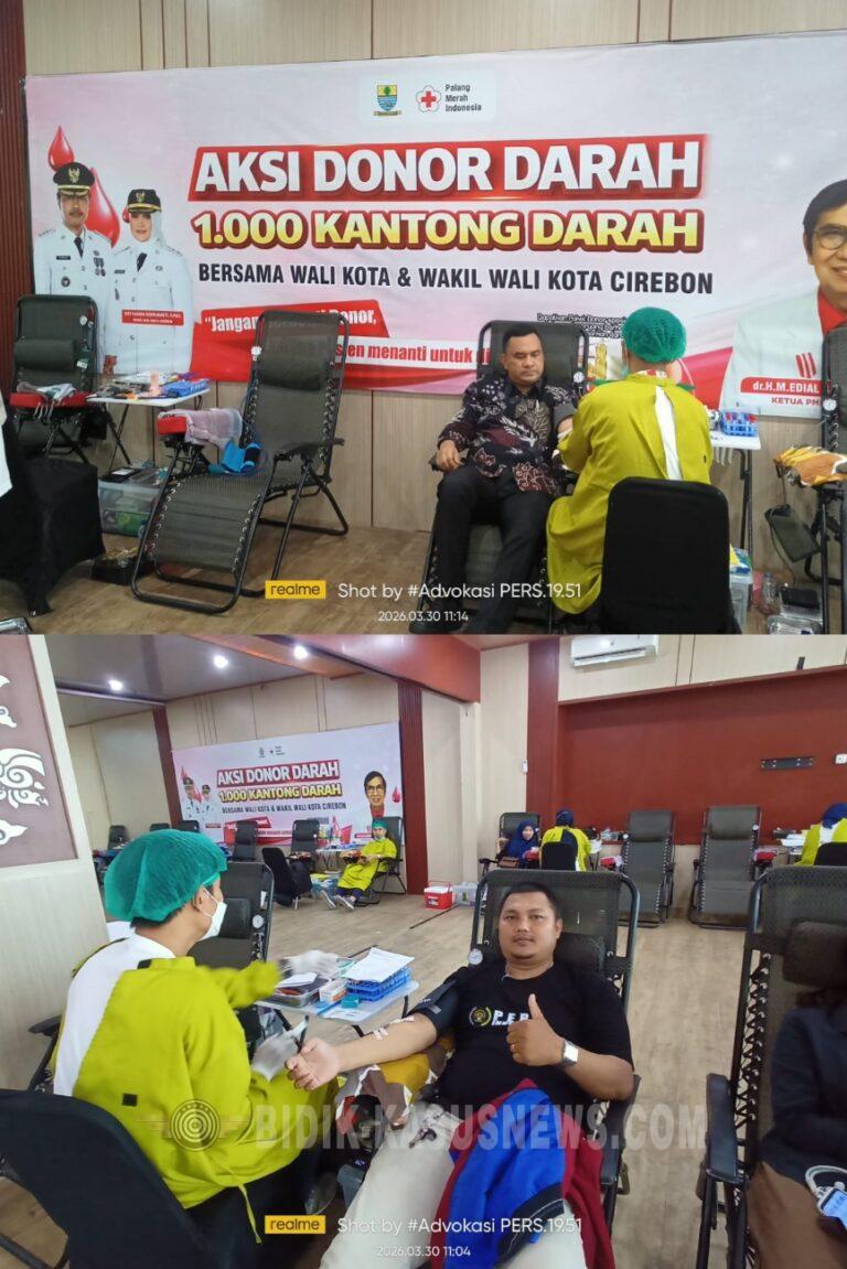 Wujudkan Kepedulian Sesama, Insan Pers dan Warga Kota Cirebon Antusias Ikuti Aksi Donor Darah