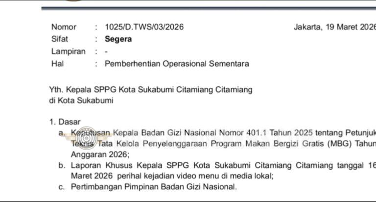 Viral Makanan Tak Layak, Dapur MBG Citamiang Tuai Sorotan Publik