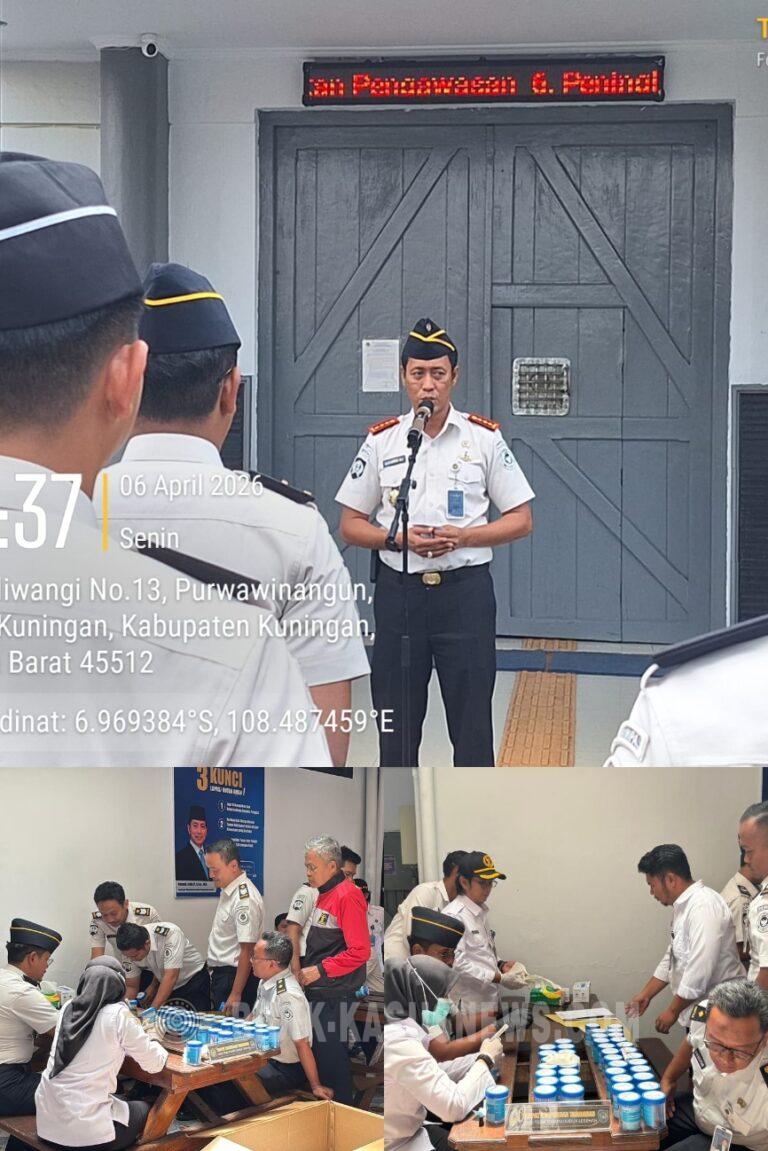 Dalam Rangka Hari Bhakti Pemasyarakatan ke-62, Lapas Kelas IIA Kuningan Laksanakan Razia, Perkuat Komitmen Zero Halinar