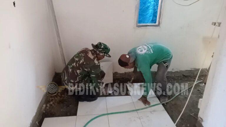 Satgas TMMD Reguler ke-128 Kodim Pati Kebutan Finishing RTLH Syahroni, Pemasangan Keramik Jadi Tanda Proyek Hampir Rampung