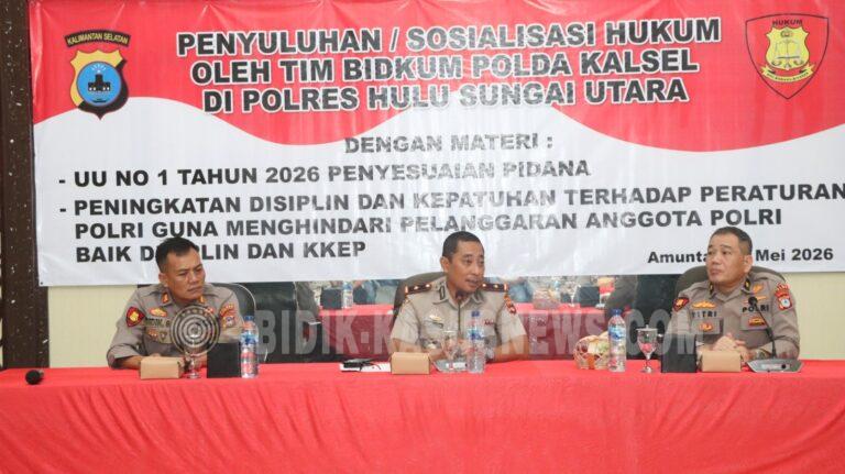 Bidkum Polda Kalsel Berikan Penyuluhan Hukum di Polres HSU, Tingkatkan Profesionalisme dan Kepatuhan Personel