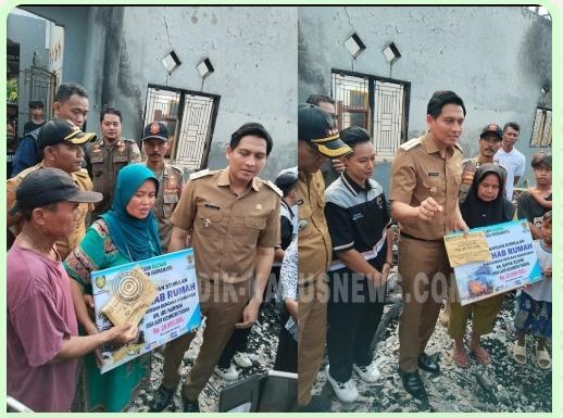 Bupati Indramayu Luki Halim Gercep sumbang dana 20 juta untuk korban kebakaran Desa Lajer Kecamatan Tukdana