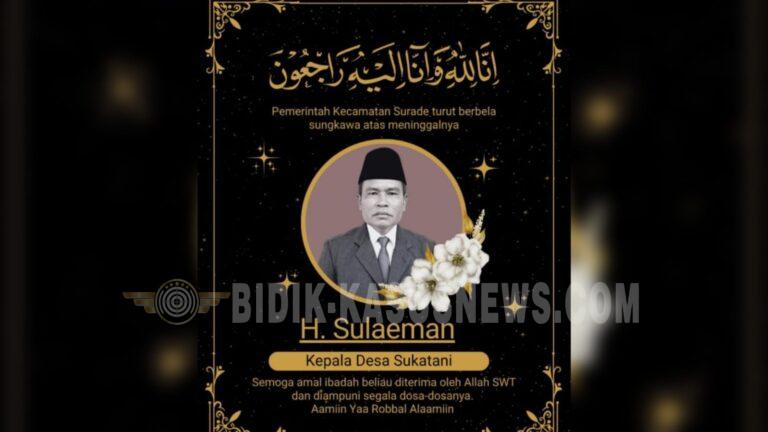 Surade Berduka, Kepala Desa Sukatani H. Sulaeman Tutup Usia, Ratusan Warga Iringi Doa