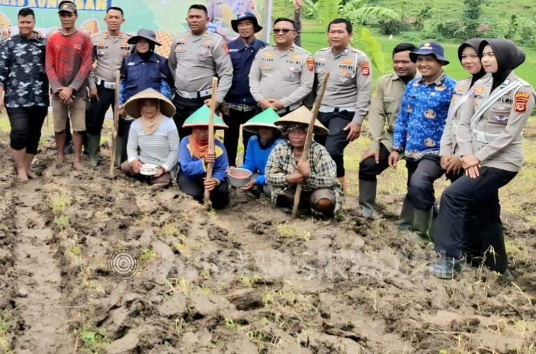 SAT LANTAS POLRES KUNINGAN BERSAMA KELOMPOK TANI DESA CIBULAN OLAH LAHAN UNTUK PROGRAM KETAHANAN PANGAN 2026