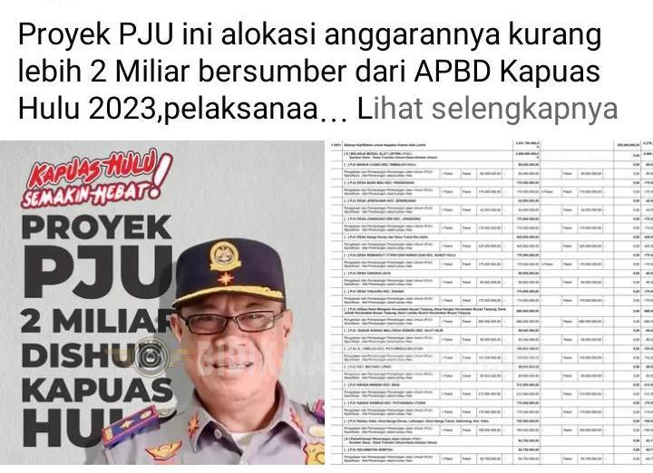 Dugaan Kejanggalan PJU APBD Kapuas Hulu Memanas,Netizen Bongkar Data Anggaran,Aparat Diminta Bertindak