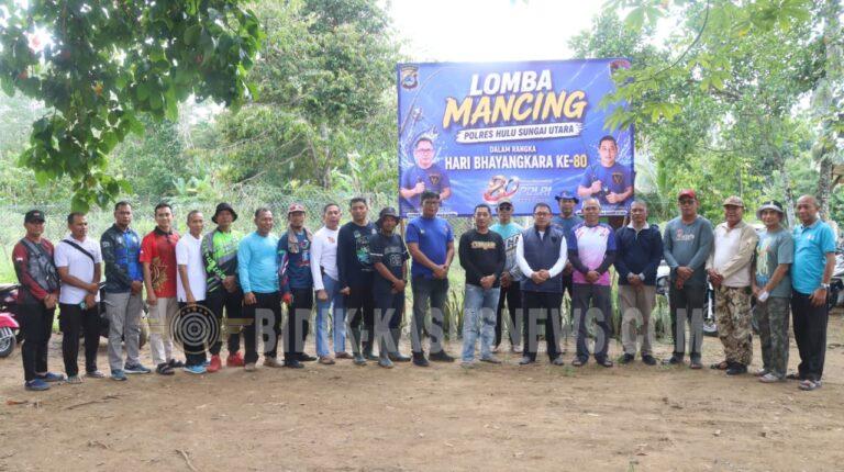 MERIAHKAN HARI BHAYANGKARA KE-80, POLRES HSU GELAR LOMBA MEMANCING PENUH KEAKRABAN DAN KEBERSAMAAN