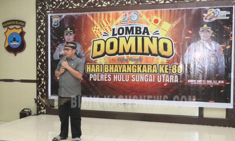 POLRES HSU GELAR LOMBA DOMINO MERIAHKAN HARI BHAYANGKARA KE-80, AJANG SILATURAHMI DAN SPORTIVITAS ANTAR PERSONEL