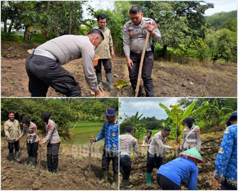 Wujud Nyata Polri Peduli Petani, Sat Lantas Polres Kuningan Sukseskan Program Ketahanan Pangan