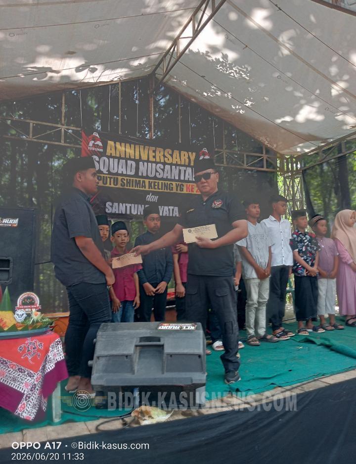 Santunan 22 Anak Yatim Piatu Warnai Anniversary Ke-2 Squad Nusantara PAC Keling Putu Shima