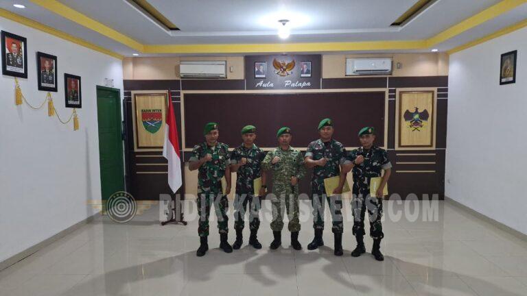 Dandim 0410/KBL Pimpin Korp Raport Pindah Satuan, Empat Prajurit Terima Penghargaan atas Pengabdian
