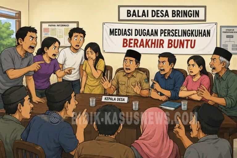 Heboh! Dugaan Perselingkuhan Berujung Penggerebekan di Desa Bringin, Mediasi di Balai Desa Berakhir Buntu