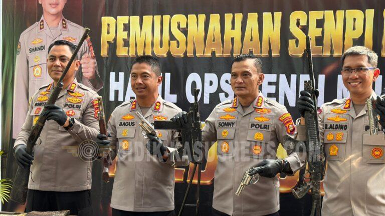 Kapolda Sumsel Musnahkan Senjata Api Rakitan Hasil Operasi Senpi Musi 2026, Tegaskan Komitmen Berantas Senpi Ilegal