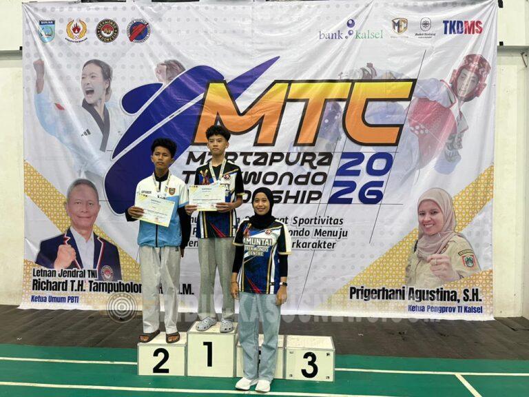 Putra Personel Polres HSU Raih Juara 1 Under 48 Kg di Martapura Taekwondo Championship 2026