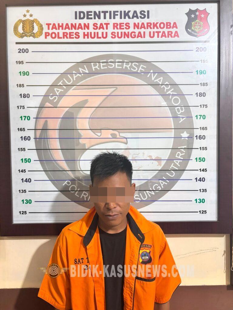 Pengembangan Kasus Narkotika di Desa Nelayan, Satresnarkoba Polres HSU Amankan Pria dengan 17 Paket Sabu