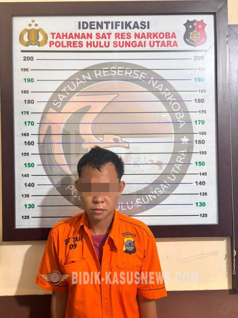 Pengembangan Kasus di Desa Nelayan, Satresnarkoba Polres HSU Amankan Residivis dan Sita Sabu serta Timbangan Digital