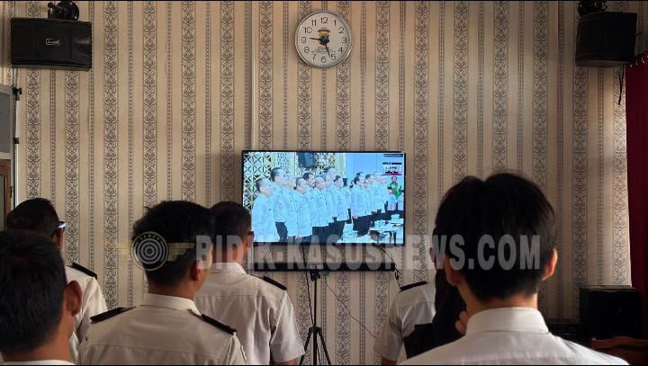 Menuju Semarak HUT Kemerdekaan RI Ke-81, Rutan Kelas IIB Jepara Ikuti Sosialisasi Pedoman Kegiatan Secara Virtual