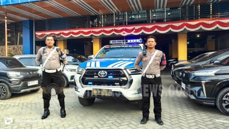 Polantas Polres HSU Kawal Kunjungan Kepala BNN Kalsel, Arus Lalu Lintas Dipastikan Lancar