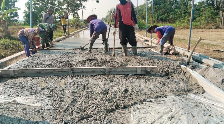 TMMD Sengkuyung Tahap III Kodim 0718/Pati Capai Progres Maksimal, Pengecoran Jalan Rampung 100 Persen
