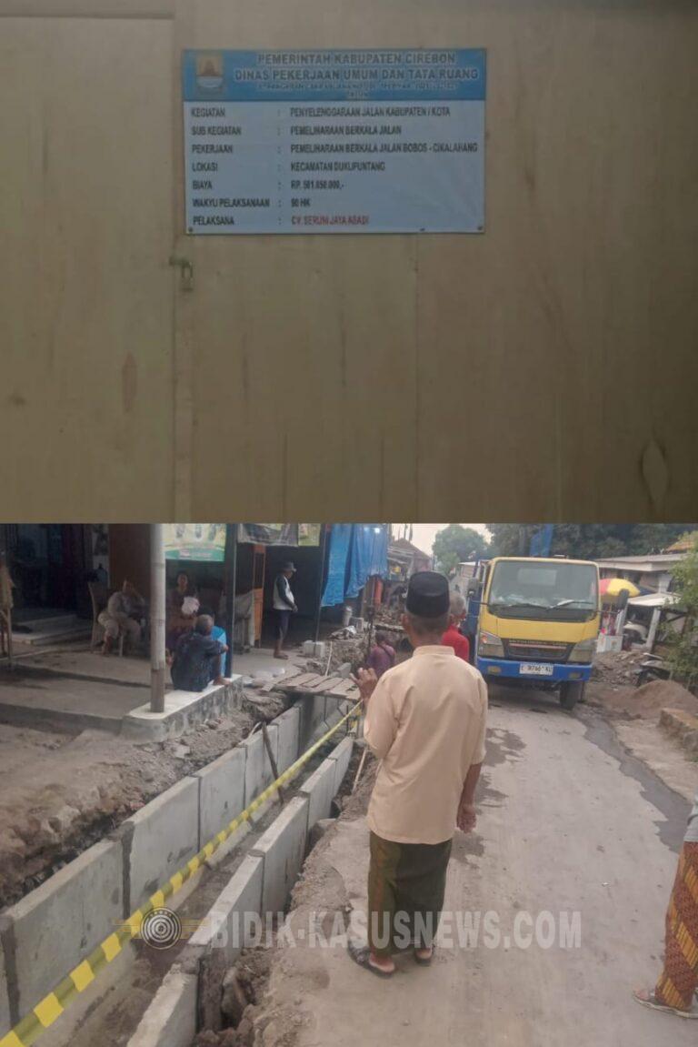 DPUTR Kabupaten Cirebon Diduga Salah Laksanakan Pekerjaan Anggaran Pemeliharaan Jalan Malah Pasang Selokan, Rp.581.850.000Juta Terancam Mubazir!