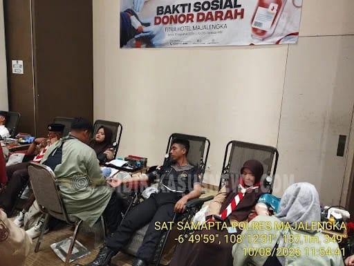 Semangat Kemerdekaan, Polres Majalengka Gelar Donor Darah Sambut HUT ke-81 RI