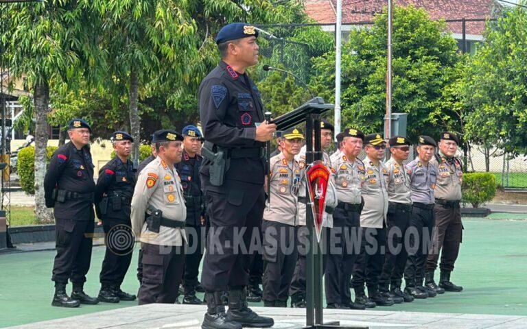 Dansat Brimob Polda Sumsel Ikuti Apel Pergeseran Pasukan Operasi Aman Nusa II Penanggulangan Karhutla Tahun 2026