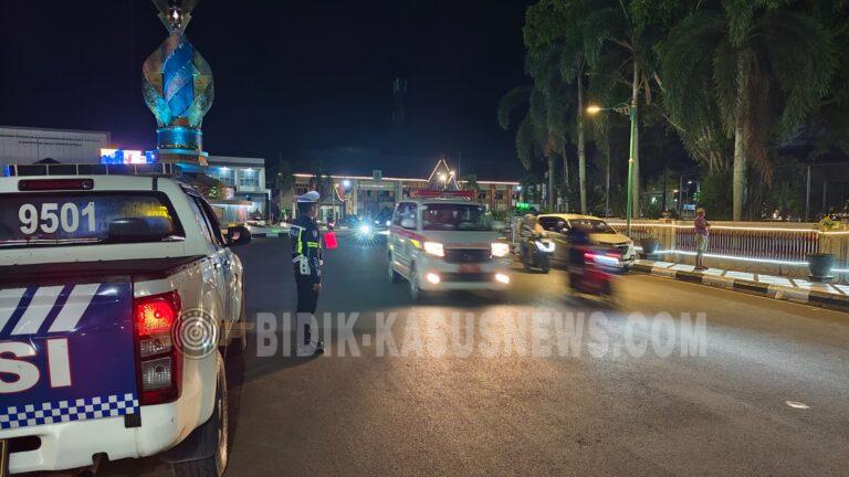 Patroli Malam Satlantas Polres HSU Sasar Jalur Rawan Kecelakaan, Pengendara Berstrobo hingga ODOL Ditegur