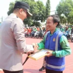 Kapolres Majalengka Pimpin Apel Ojol Kamtibmas dan Resmikan Wadah Kemitraan ‘Balad M.A.S’‎