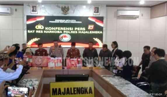 Polres Majalengka Ringkus 5 Pengedar, Sita 51 Gram Sabu dan 3.805 OKT