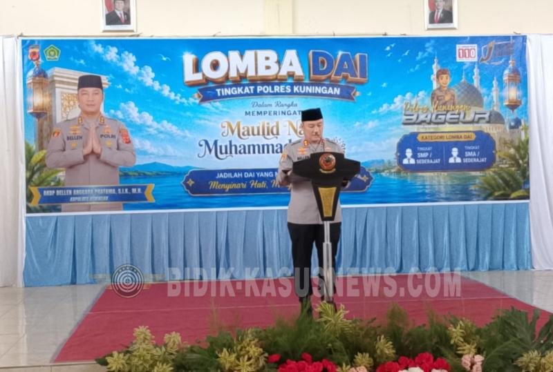 Lomba Dai Polres Kuningan Dibuka, Kapolres Bellen Dorong Kaum Muda Kuasai Panggung Dakwah hingga Ruang Digital