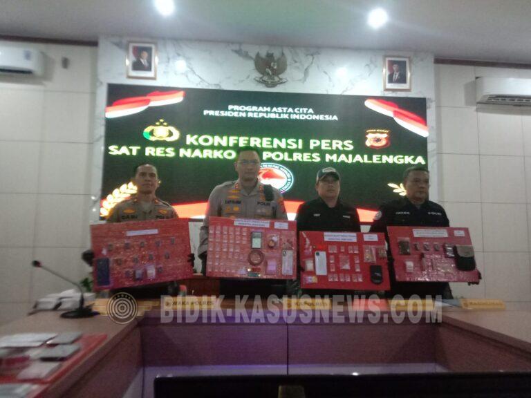 Sebanyak 16 Tersangka Penyalahgunaan Narkotika Dan Obat Terlarang Diamankan Polres Majalengka