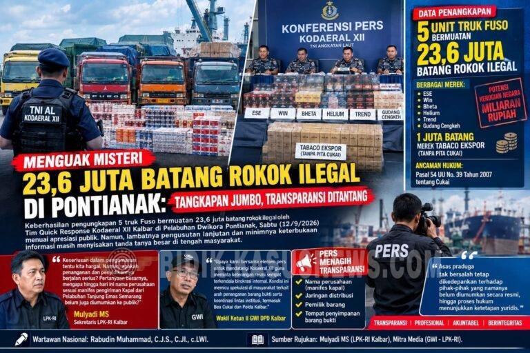 Dugaan Skandal Besar Di Balik 23,6 Juta Batang Rokok Ilegal: 5 Fuso Disita KODAERAL XII,Pemiliknya Ke Mana ? Barang Buktinya Mau Dibawa Ke Mana ?