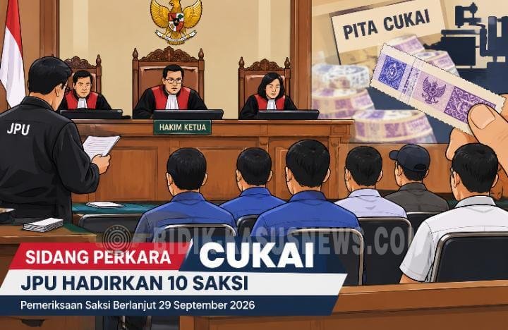 Sidang Perkara Cukai AR, JPU Hadirkan 10 Saksi