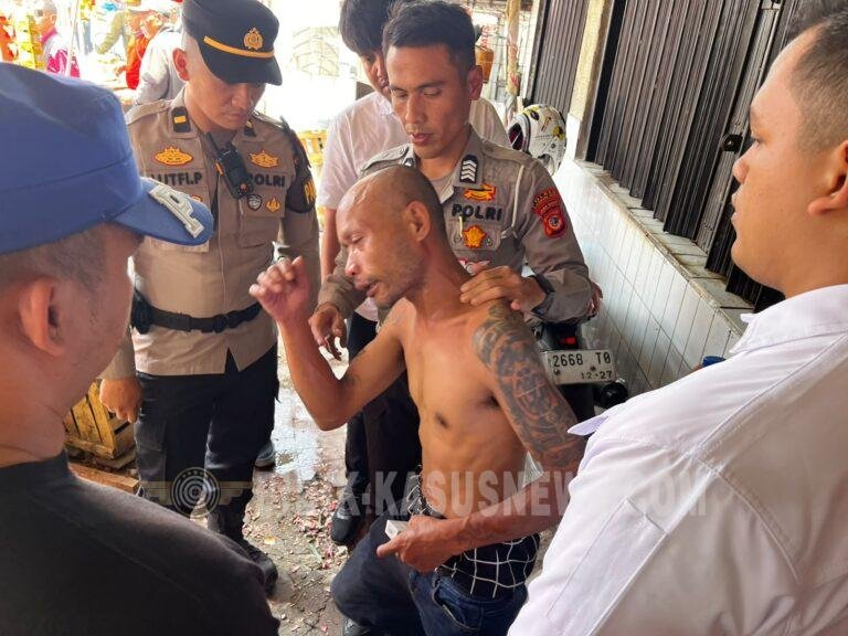 Pria Bawa Sajam Ngamuk di Pasar Lettu Bakrie, Anggota Satlantas Bereaksi Cepat