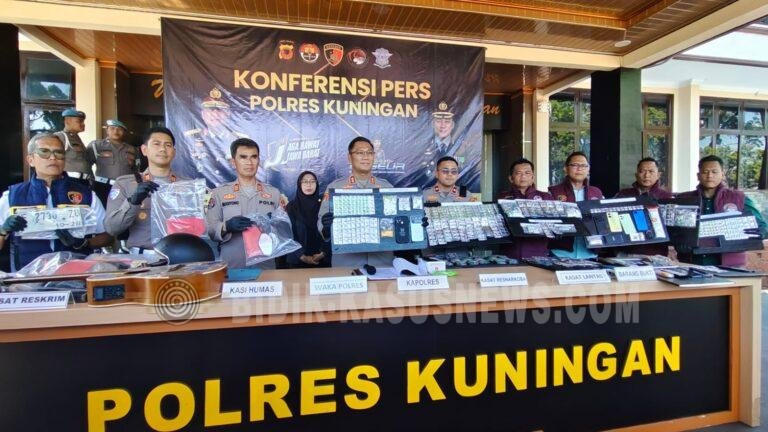 KURUN WAKTU 2 BULAN, POLRES KUNINGAN UNGKAP BELASAN KASUS NARKOBA HINGGA BALAP LIAR