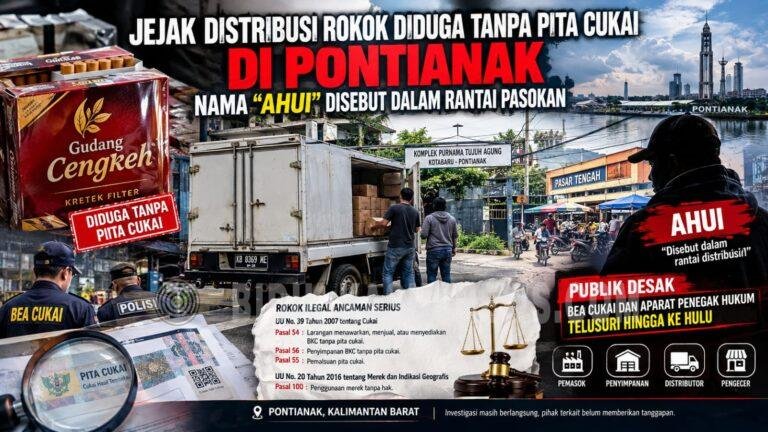 Jejak Merah Rokok ilegal”Gudang Cengkeh” Di Pontianak:Nama Ahui Menyelimuti Distribusi Gelap,Bea Cukai Dan Aparat Penegak Hukum Didesak Bertindak