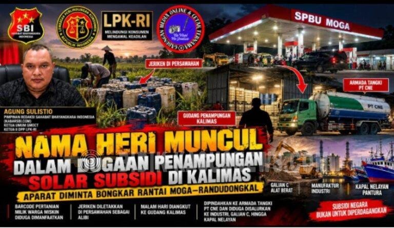 Dugaan Distribusi Solar Bersubsidi di Pemalang Disorot, Aparat Diminta Telusuri Rantai Moga–Kalimas