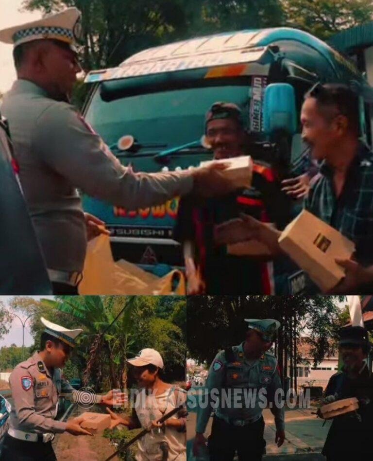 Satlantas polres Kuningan Berbagi di Hari Jumat Berkah