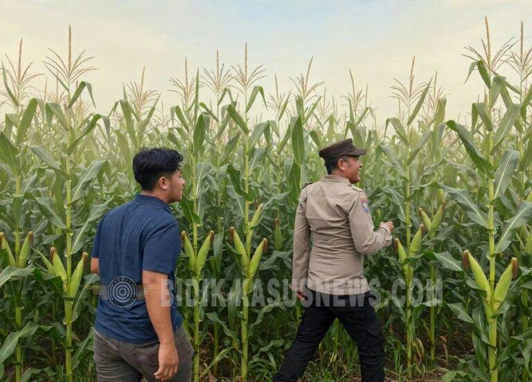 Polsek Amuntai Tengah Pantau Lahan Jagung di Desa Pinangkara, Kemarau Panjang Jadi Tantangan Ketahanan Pangan