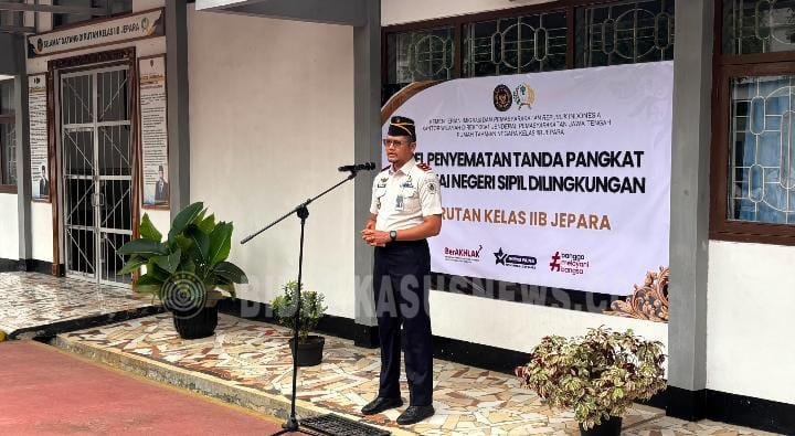 Apel Penyematan Tanda Pangkat, Rutan Jepara Teguhkan Profesionalisme dan Dedikasi Pegawai