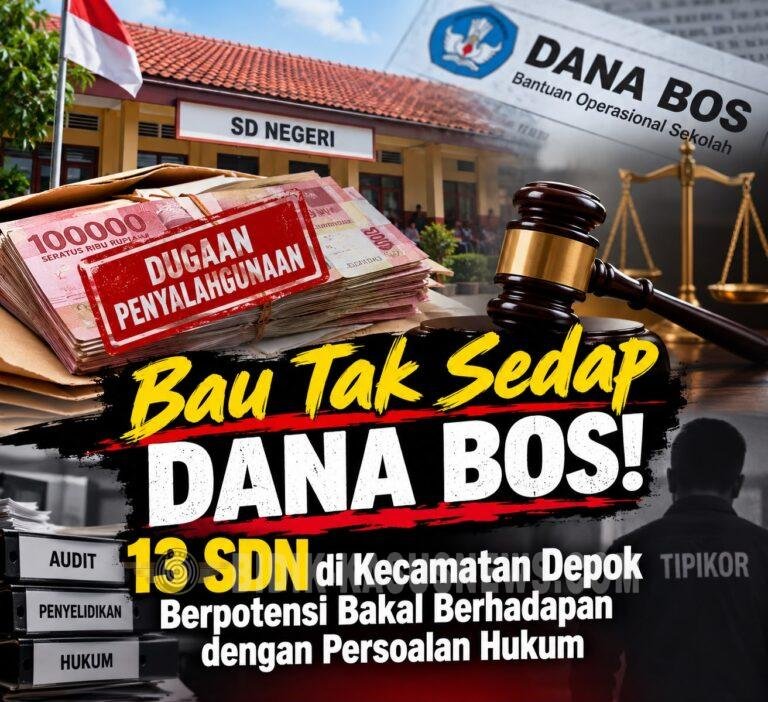 Bau Tak Sedap Dana BOS! 13 SDN di Kecamatan Depok Berpotensi Bakal Berhadapan dengan Persoalan Hukum